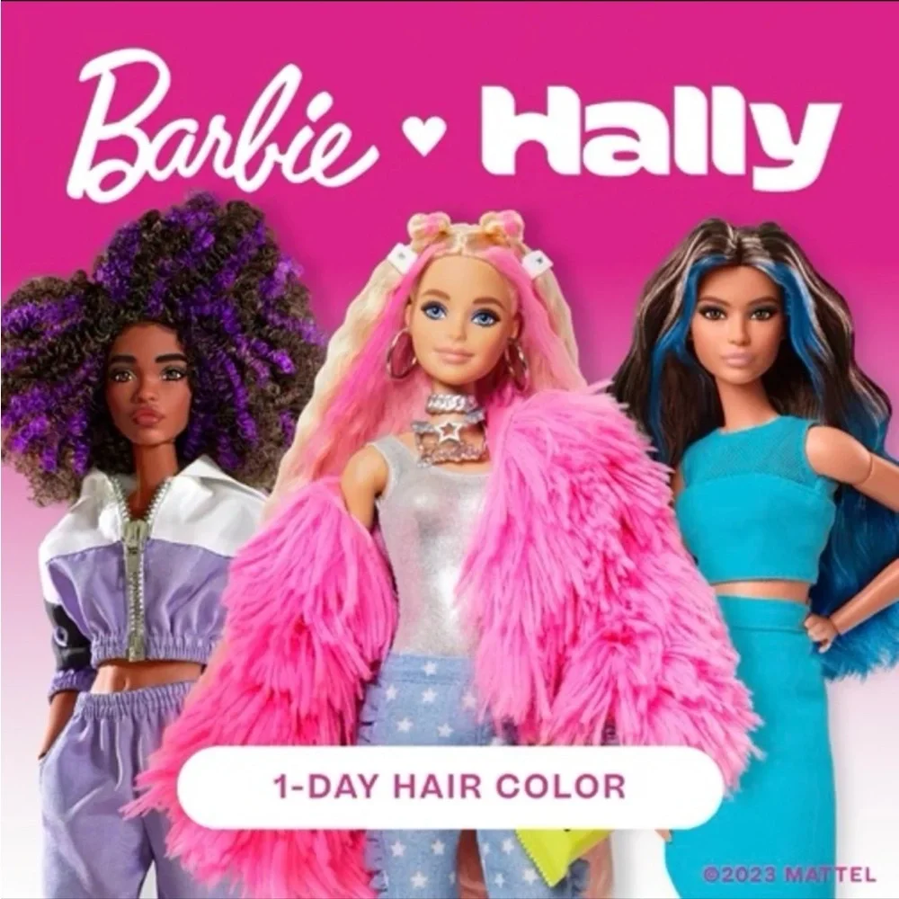 NEW Hally x Barbie Shade Stix Temporary Hair Makeup in Pump Up Purple Full Size